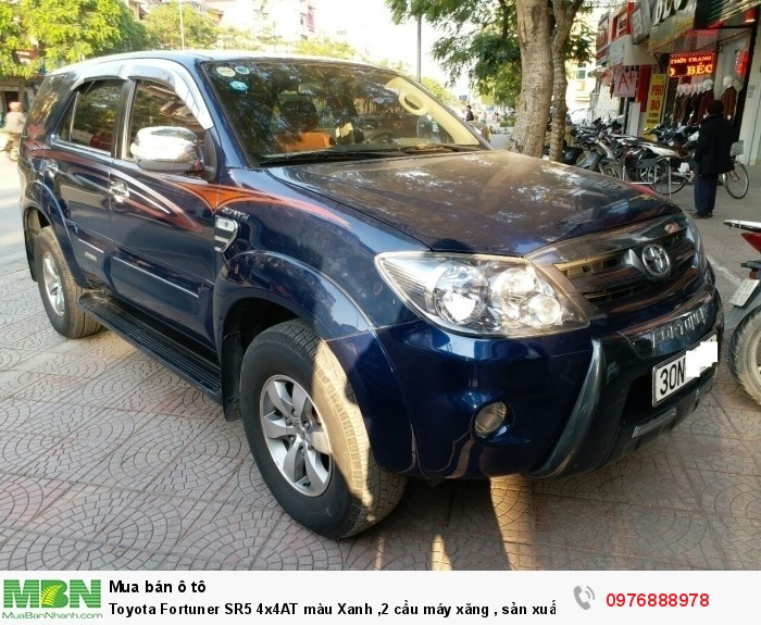 Toyota Fortuner SR5 4x4AT màu Xanh ,2 cầu máy xăng , sản xuất 2008 nhập khẩu Thái Lan