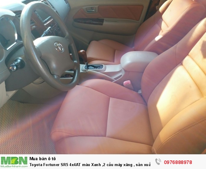 Toyota Fortuner SR5 4x4AT màu Xanh ,2 cầu máy xăng , sản xuất 2008 nhập khẩu Thái Lan