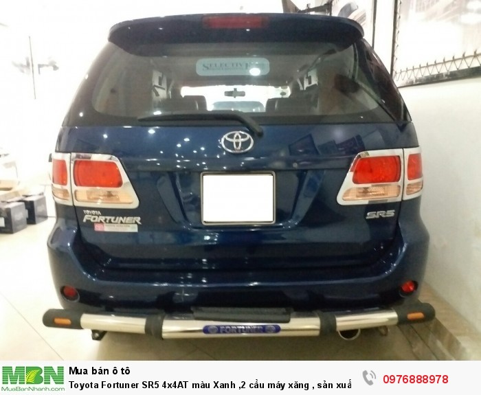 Toyota Fortuner SR5 4x4AT màu Xanh ,2 cầu máy xăng , sản xuất 2008 nhập khẩu Thái Lan