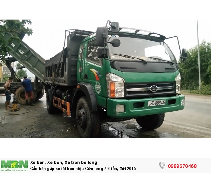 Cần bán gấp xe tải ben hiệu Cửu long 7,8 tấn, đời 2015