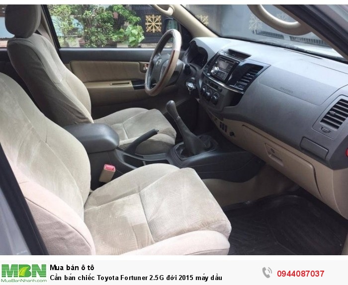 Cần bán chiếc Toyota Fortuner 2.5G đời 2015 máy dầu
