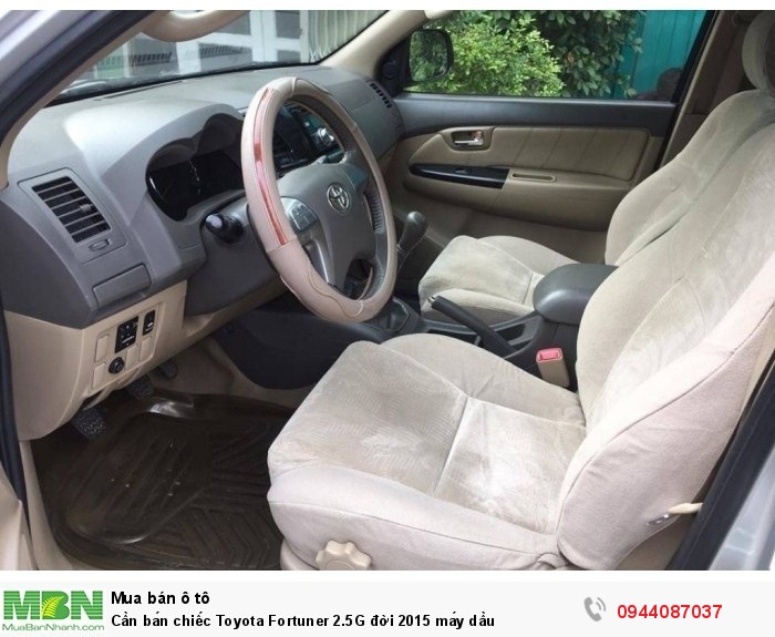 Cần bán chiếc Toyota Fortuner 2.5G đời 2015 máy dầu