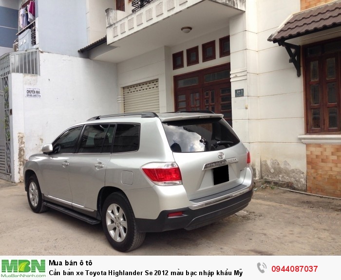 Cần bán xe Toyota Highlander Se 2012 màu bạc nhập khẩu Mỹ
