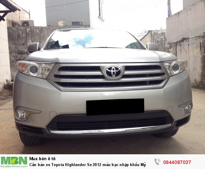 Cần bán xe Toyota Highlander Se 2012 màu bạc nhập khẩu Mỹ