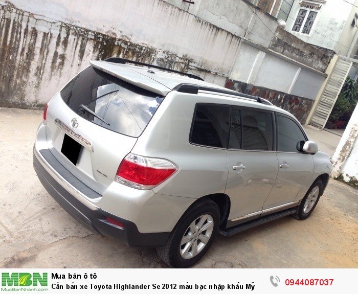 Cần bán xe Toyota Highlander Se 2012 màu bạc nhập khẩu Mỹ