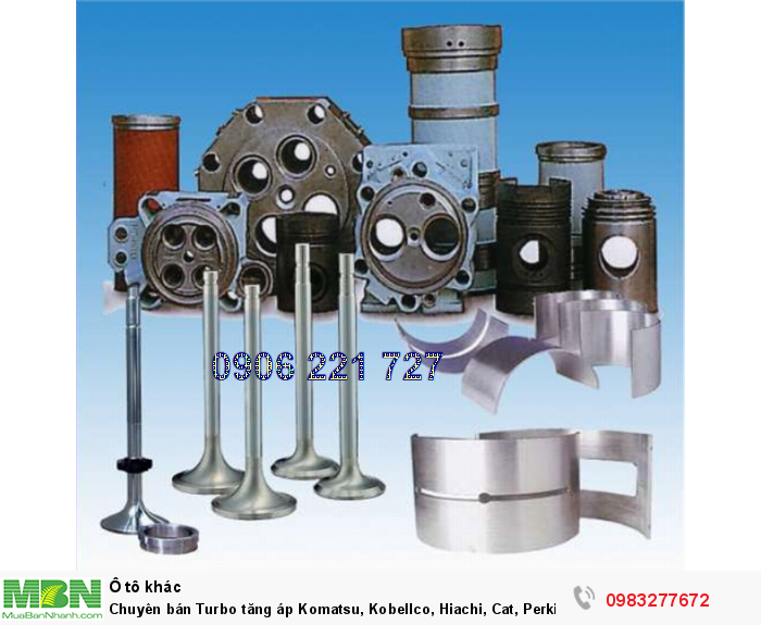 Chuyên bán Turbo tăng áp Komatsu, Kobellco, Hiachi, Cat, Perkins, Deuzt, Garrett, IHI, Holset