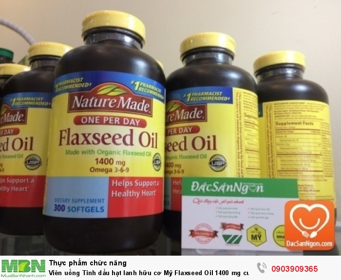 Viên uống Tinh dầu hạt lanh Nature Made Flaxseed oil 1400 mg hộp 300 viên - Omega 3 6 9 của Mỹ. Hàng nhập chính hãng USA‎0