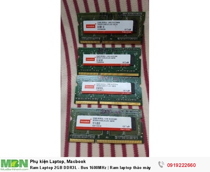 Ram Laptop 2GB DDR3L - Bus 1600MHz | Ram laptop tháo máy0