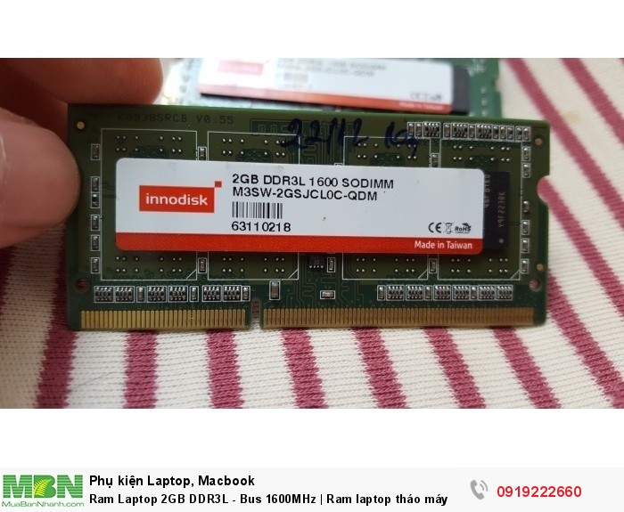 Ram Laptop 2GB DDR3L - Bus 1600MHz | Ram laptop tháo máy2