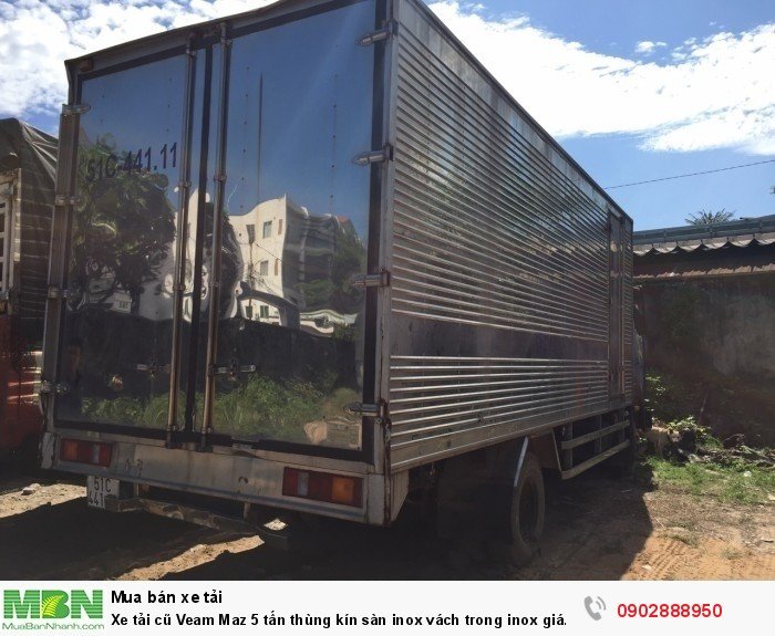 Xe tải cũ Veam Maz 5 tấn thùng kín sàn inox vách trong inox giá bèo