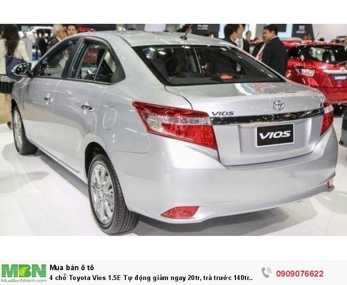 4 chỗ Toyota Vios 1.5E Tự động giảm ngay 20tr, trả trước 140tr nhận xe,