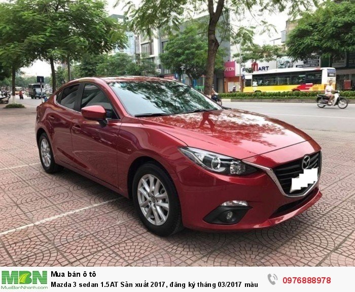 Mazda 3 sedan 1.5AT Sản xuất 2017, đăng ký tháng 03/2017 màu Đỏ