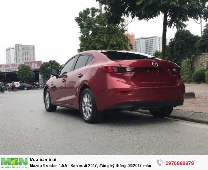 Mazda 3 sedan 1.5AT Sản xuất 2017, đăng ký tháng 03/2017 màu Đỏ