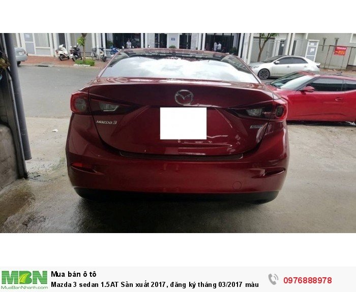 Mazda 3 sedan 1.5AT Sản xuất 2017, đăng ký tháng 03/2017 màu Đỏ