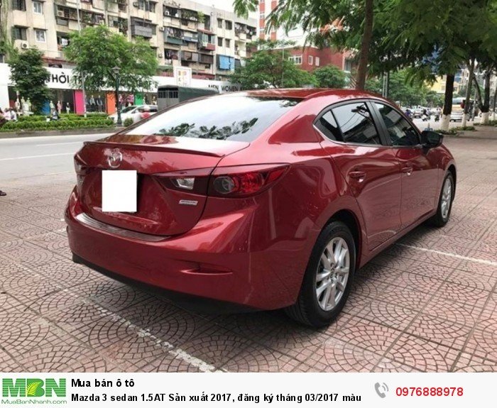 Mazda 3 sedan 1.5AT Sản xuất 2017, đăng ký tháng 03/2017 màu Đỏ