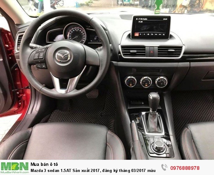 Mazda 3 sedan 1.5AT Sản xuất 2017, đăng ký tháng 03/2017 màu Đỏ