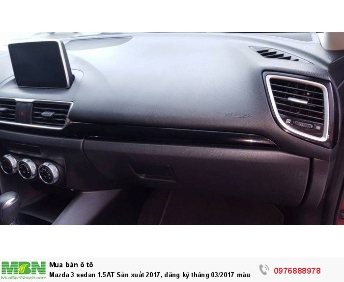 Mazda 3 sedan 1.5AT Sản xuất 2017, đăng ký tháng 03/2017 màu Đỏ