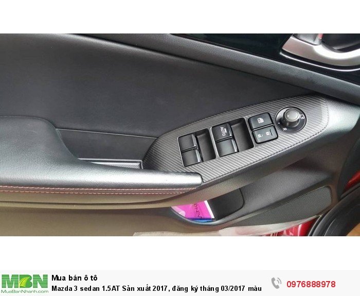 Mazda 3 sedan 1.5AT Sản xuất 2017, đăng ký tháng 03/2017 màu Đỏ