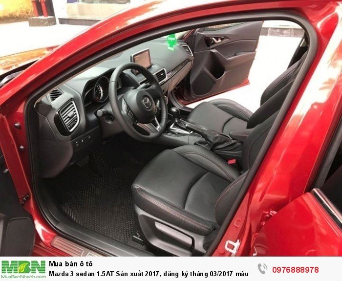 Mazda 3 sedan 1.5AT Sản xuất 2017, đăng ký tháng 03/2017 màu Đỏ