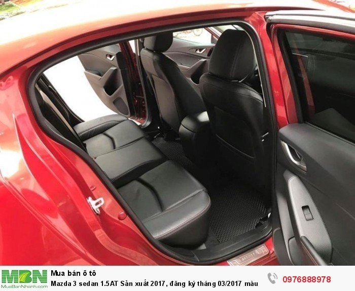 Mazda 3 sedan 1.5AT Sản xuất 2017, đăng ký tháng 03/2017 màu Đỏ