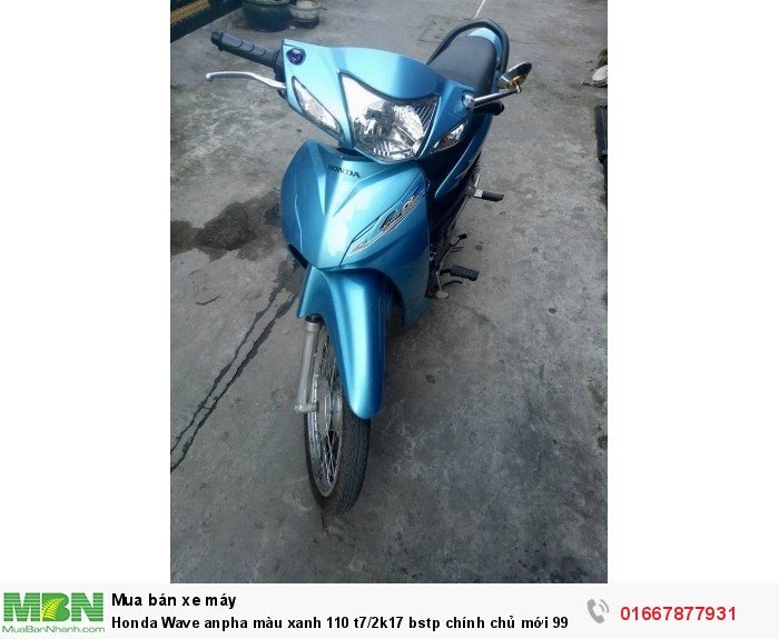 Honda Wave anpha màu xanh 110 t7/2k17 bstp chính chủ mới 99%