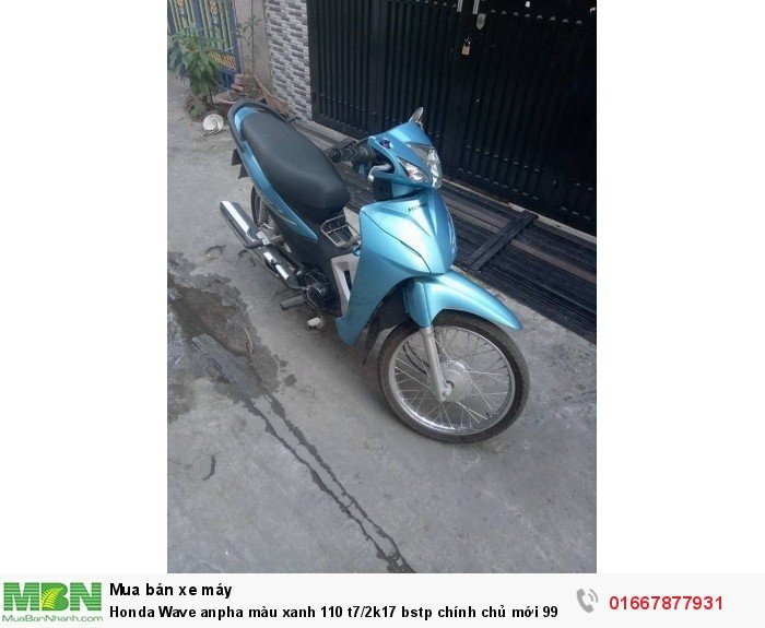Honda Wave anpha màu xanh 110 t7/2k17 bstp chính chủ mới 99%
