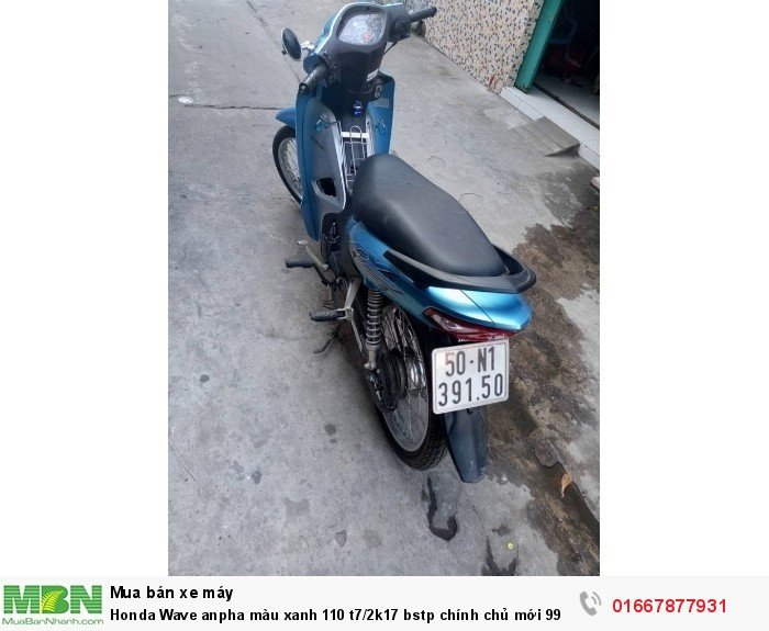 Honda Wave anpha màu xanh 110 t7/2k17 bstp chính chủ mới 99%