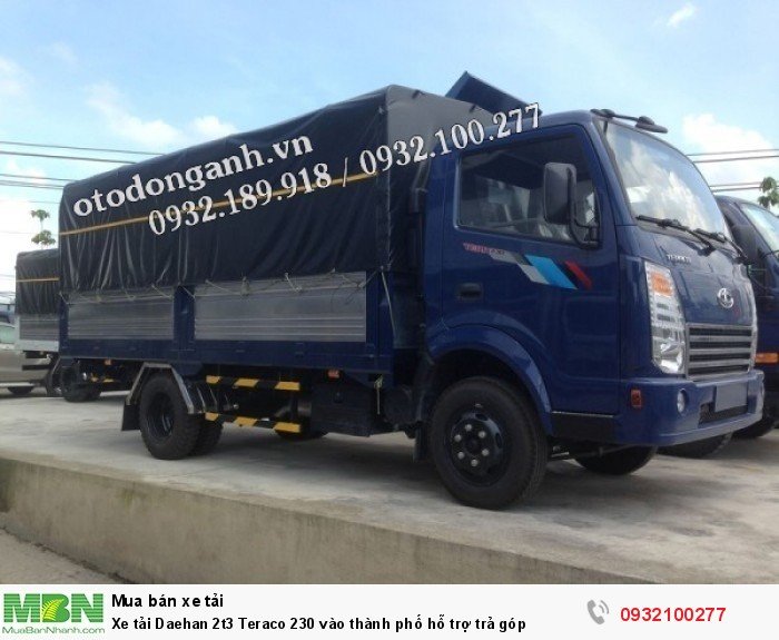 Xe tải Daehan 2t3 Teraco 230 vào thành phố hỗ trợ trả góp