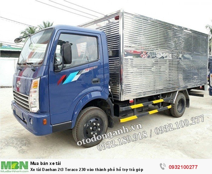 Xe tải Daehan 2t3 Teraco 230 vào thành phố hỗ trợ trả góp