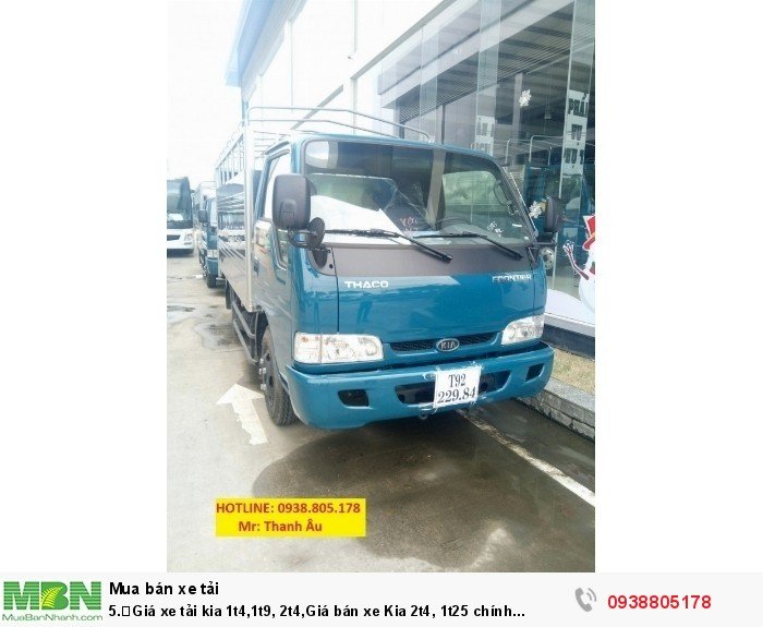 Giá xe tải kia 1t4,1t9, 2t4,Giá bán xe Kia 2t4, 1t25 chính hãng Trường Hải, vay ngân hàng.