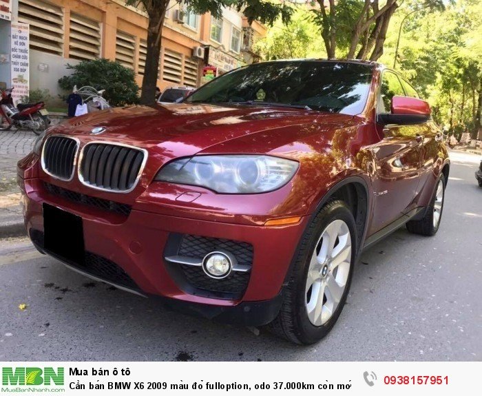 Cần bán BMW X6 2009 màu đỏ fulloption, odo 37.000km còn mới toanh