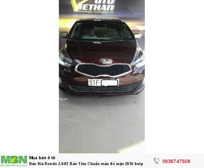 Bán Kia Rondo 2.0AT Bản Tiêu Chuẩn màu đỏ mận 2016 bstp