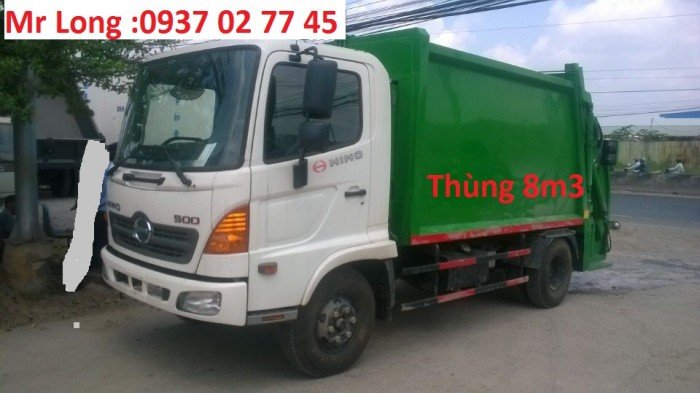 xe Hino chở rác 9 khối , xe Hino FC9JETA chở rác , xe Hino fc chở rác , xe chở rác 6 tấn , xe Hino 6t2 chở rác , xe Hino chở rác thùng 8 khối , Xe ép rác 8 khối