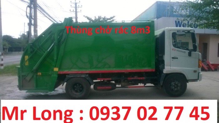 xe Hino chở rác 9 khối , xe Hino FC9JETA chở rác , xe Hino fc chở rác , xe chở rác 6 tấn , xe Hino 6t2 chở rác , xe Hino chở rác thùng 8 khối , Xe ép rác 8 khối