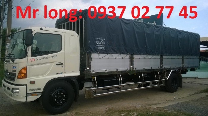 HINO FG8JPSL mui phủ , xe tải mui bạt 8 tấn hino FG , xe tải 8 tấn HINO thùng dài , HINO 8 tấn thùng dài.