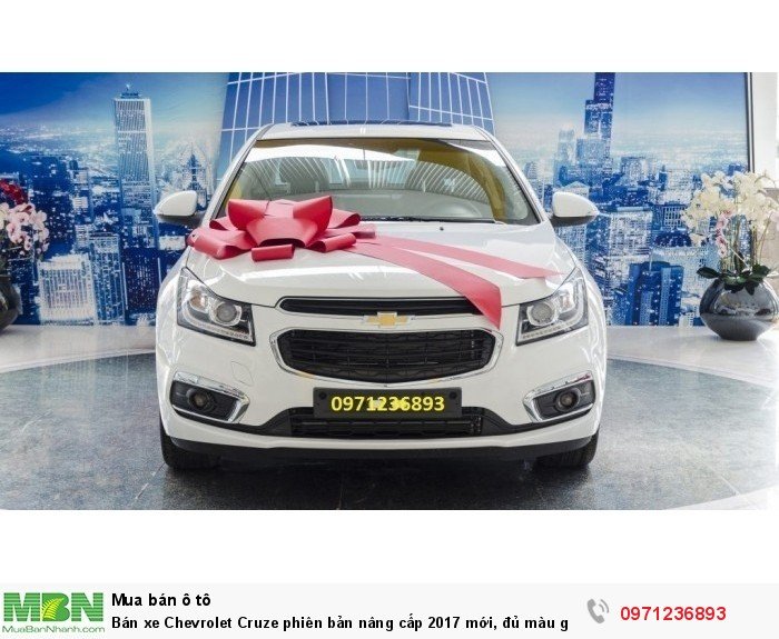 Bán xe Chevrolet Cruze phiên bản nâng cấp 2017 mới, đủ màu giao xe ngay, hỗ trợ trả góp 85% toàn quốc