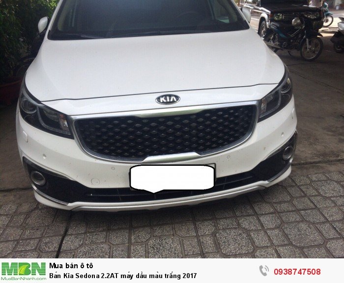 Bán Kia Sedona 2.2AT máy dầu màu trắng 2017