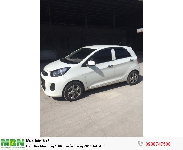 Bán Kia Morning 1.0MT màu trắng 2015 full đồ