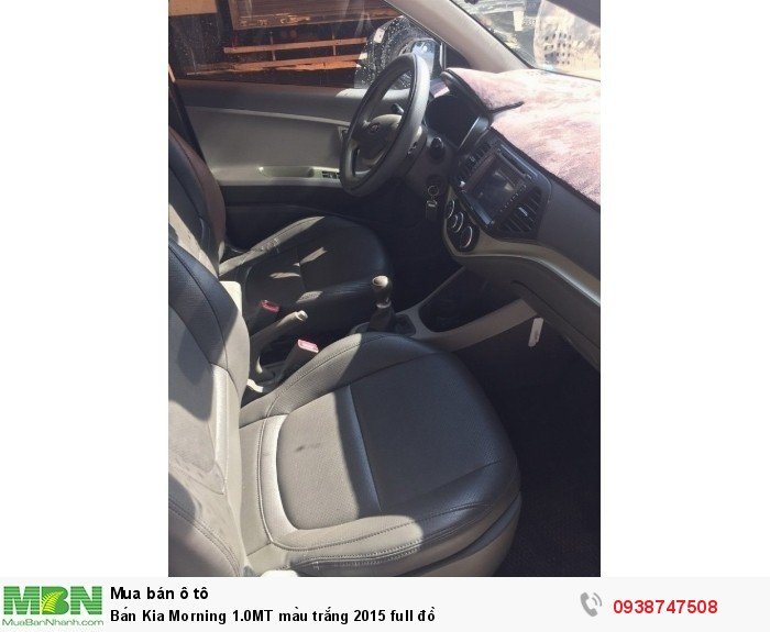 Bán Kia Morning 1.0MT màu trắng 2015 full đồ