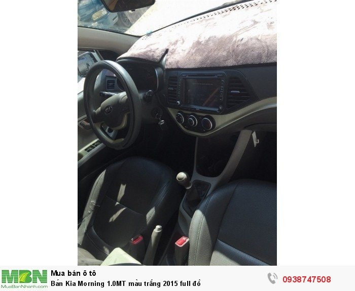 Bán Kia Morning 1.0MT màu trắng 2015 full đồ