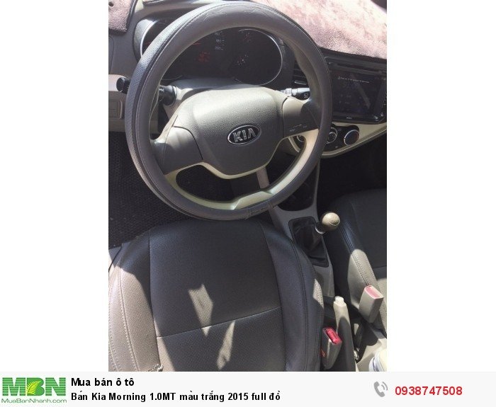 Bán Kia Morning 1.0MT màu trắng 2015 full đồ