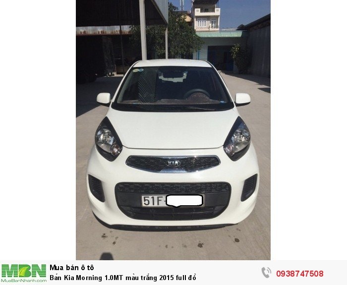 Bán Kia Morning 1.0MT màu trắng 2015 full đồ