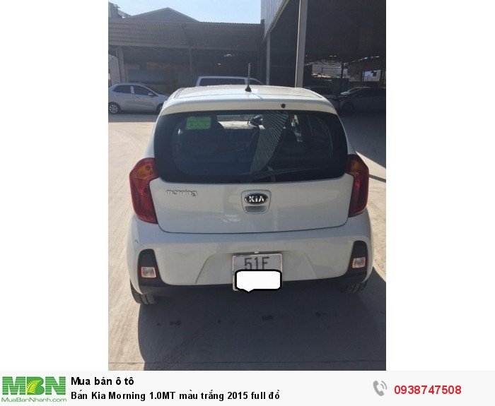 Bán Kia Morning 1.0MT màu trắng 2015 full đồ