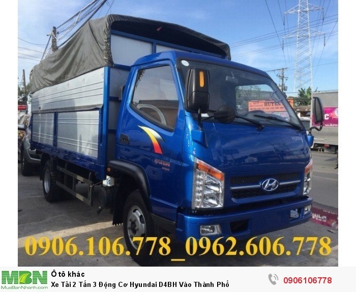 Xe Tải 2 Tấn 3 Động Cơ Hyundai D4BH Vào Thành Phố