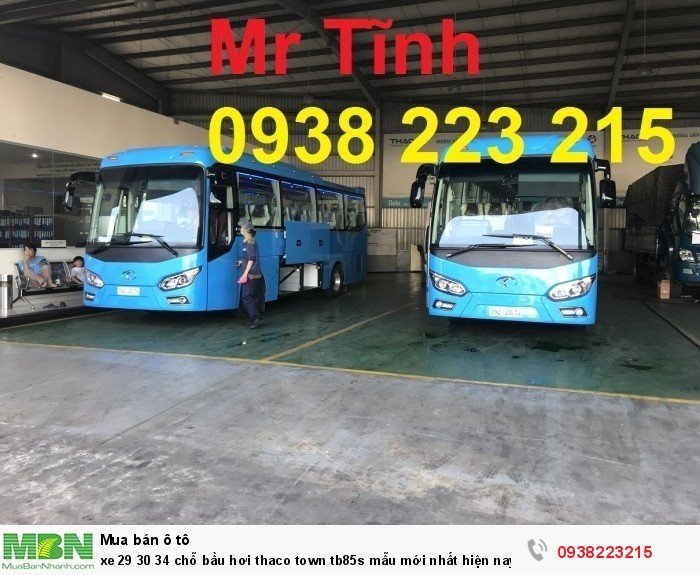 Xe 29 30 34 chỗ bầu hơi Thaco town tb85s mẫu mới nhất hiện nay