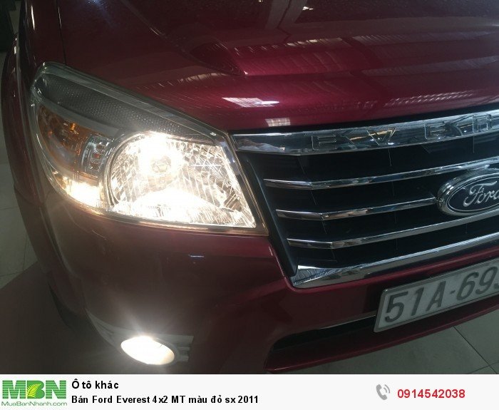 Bán Ford Everest 4x2 MT màu đỏ sx 2011