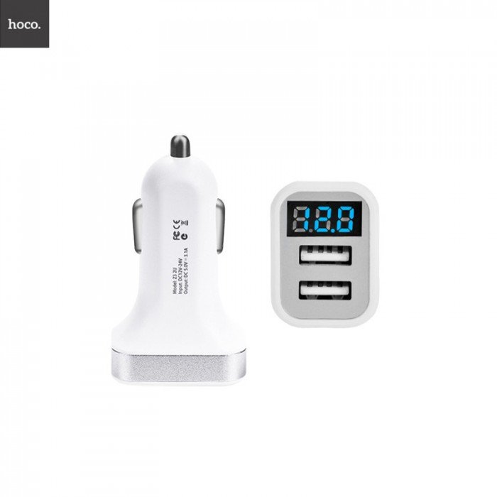 Sạc xe hơi 2 cổng USB có màn hình