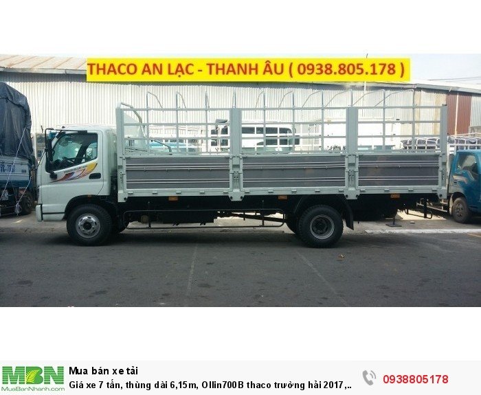 Giá xe 7 tấn, thùng dài 6,15m, Ollin700B thaco trường hải 2017, bán trả góp trên toàn quốc.