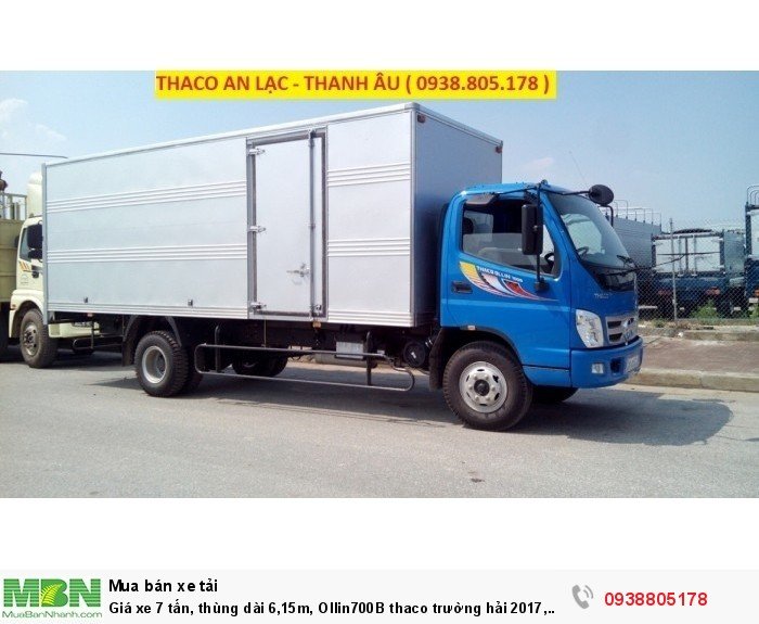 Giá xe 7 tấn, thùng dài 6,15m, Ollin700B thaco trường hải 2017, bán trả góp trên toàn quốc.