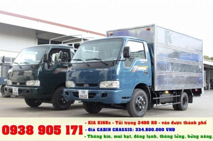 Giá xe tải Thaco K165 2,4 tấn, giá xe tải kia 2 tấn 4